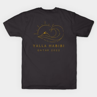 yalla habibi- Qatar 2022 - wave, sun, surf, mountain T-Shirt